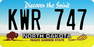 ND license plate KWR747