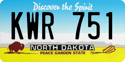 ND license plate KWR751