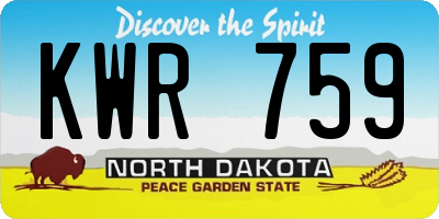 ND license plate KWR759