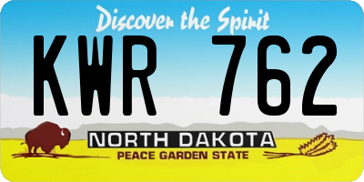 ND license plate KWR762