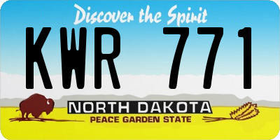 ND license plate KWR771