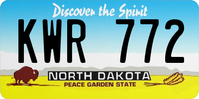 ND license plate KWR772