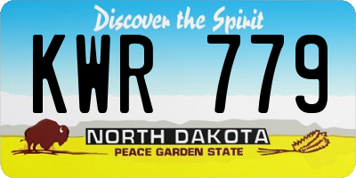 ND license plate KWR779