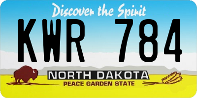 ND license plate KWR784
