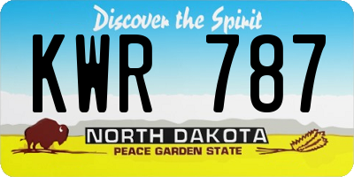 ND license plate KWR787