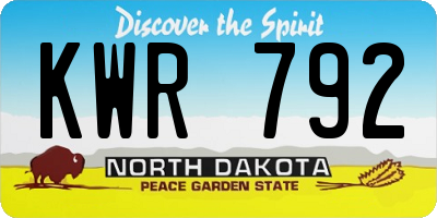 ND license plate KWR792