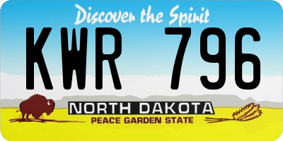 ND license plate KWR796