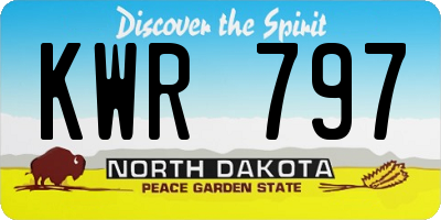 ND license plate KWR797