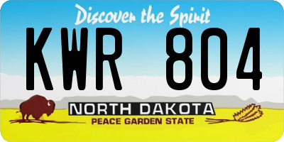 ND license plate KWR804