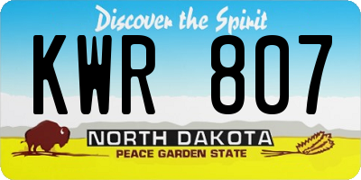 ND license plate KWR807