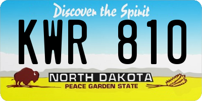 ND license plate KWR810
