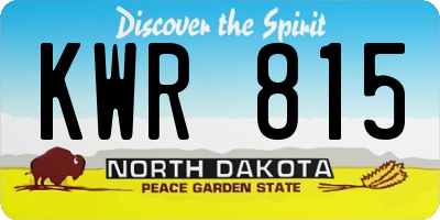 ND license plate KWR815