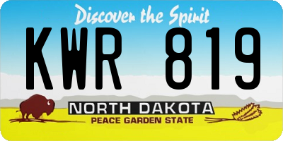 ND license plate KWR819