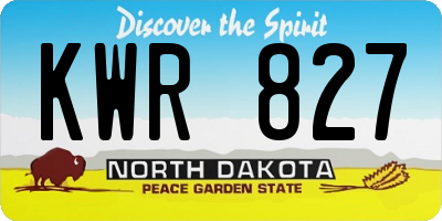 ND license plate KWR827