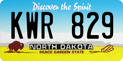 ND license plate KWR829