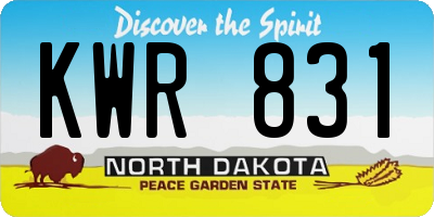 ND license plate KWR831