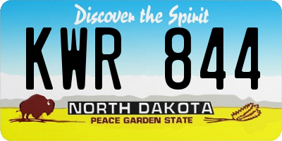 ND license plate KWR844