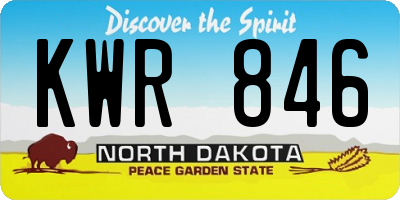 ND license plate KWR846