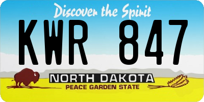 ND license plate KWR847