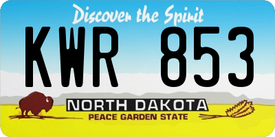 ND license plate KWR853
