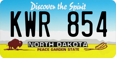 ND license plate KWR854