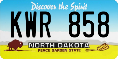 ND license plate KWR858