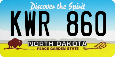 ND license plate KWR860