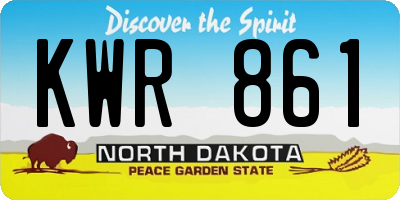 ND license plate KWR861