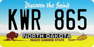 ND license plate KWR865