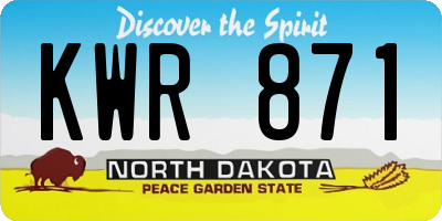 ND license plate KWR871