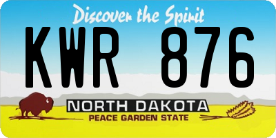 ND license plate KWR876