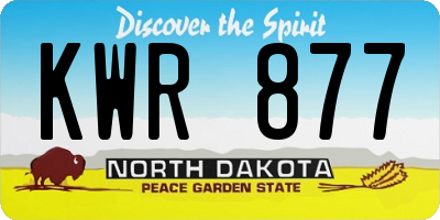 ND license plate KWR877