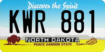 ND license plate KWR881