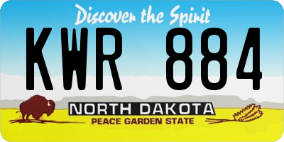 ND license plate KWR884
