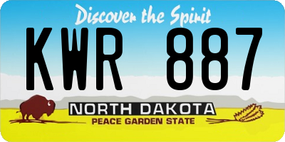 ND license plate KWR887