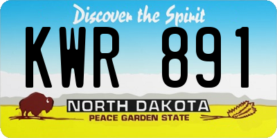 ND license plate KWR891