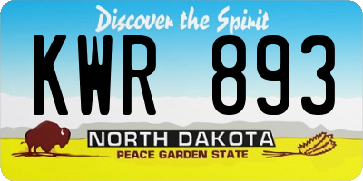 ND license plate KWR893