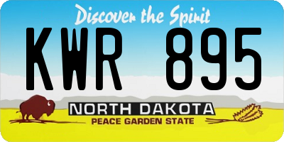 ND license plate KWR895