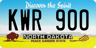 ND license plate KWR900