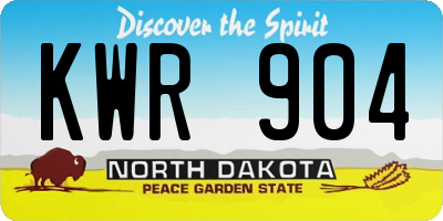 ND license plate KWR904