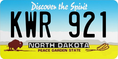 ND license plate KWR921
