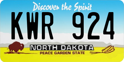 ND license plate KWR924