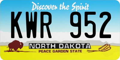 ND license plate KWR952