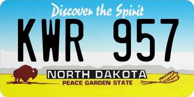 ND license plate KWR957
