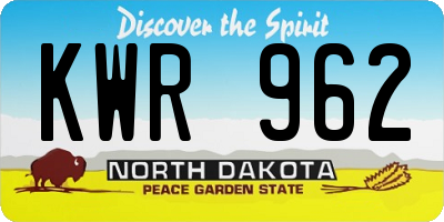 ND license plate KWR962