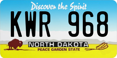 ND license plate KWR968