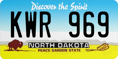 ND license plate KWR969