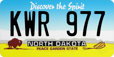 ND license plate KWR977