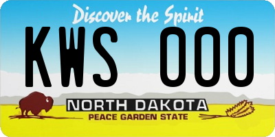 ND license plate KWS000