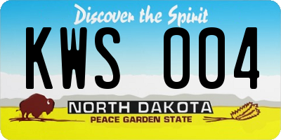 ND license plate KWS004